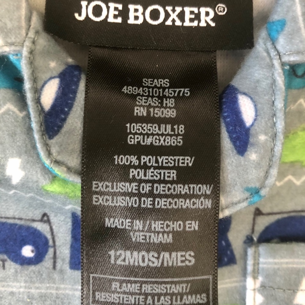 🧡 3/$30 *NWT* Joe Boxer Infant Boys Two-Piece Pajama Set Size 12 Months 🧡 - Picture 4 of 4